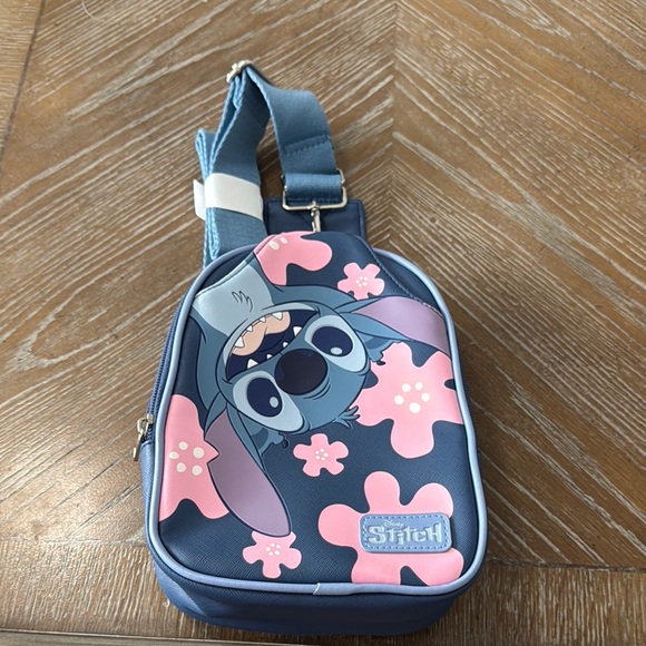 Bioworld Handbags - Bioworld Blue and Pink Stitch Shoulder Bag